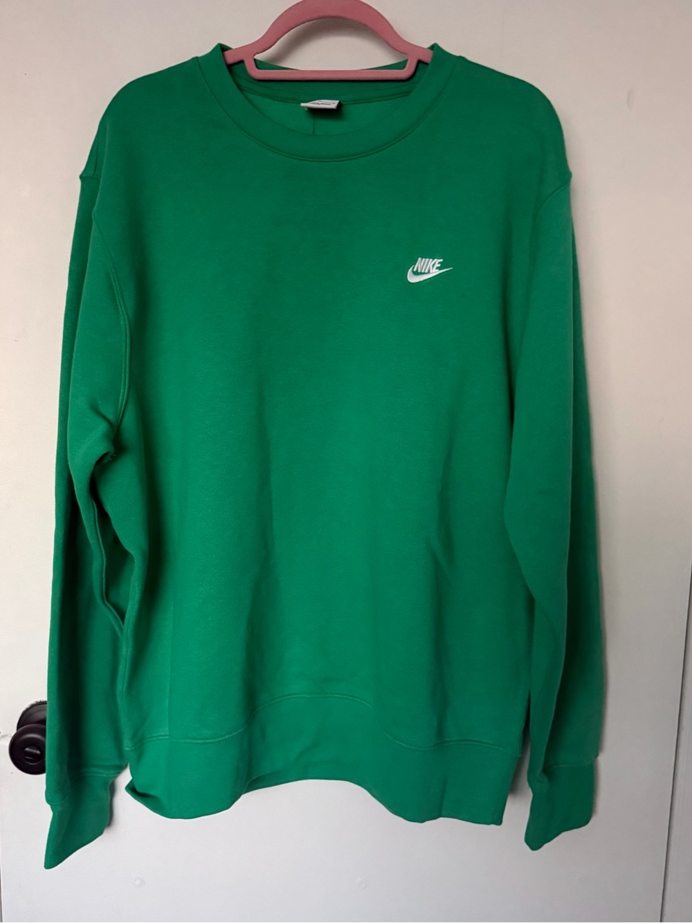 Nike Men’s Green Crewneck Pullover with Logo Size Large